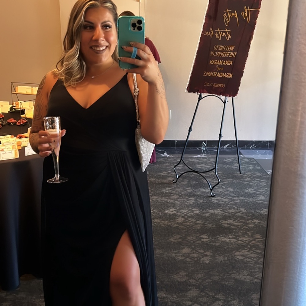 Azazie Evalin Black Maxi Dress - Picture 2 of 2